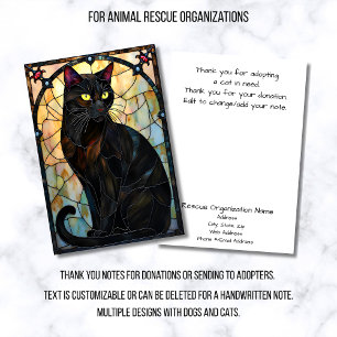Cartão De Agradecimento Organização de Resgate de Animais de Vidro Colorid