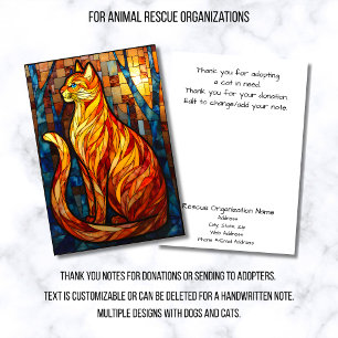 Cartão De Agradecimento Organização de Resgate de Animais de Vidro Colorid