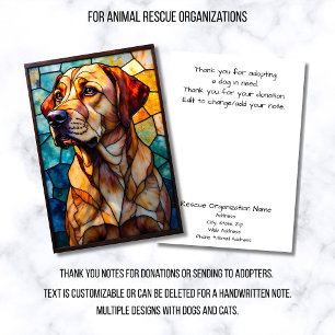Cartão De Agradecimento Organização de Resgate de Animais em Estilo de Vid
