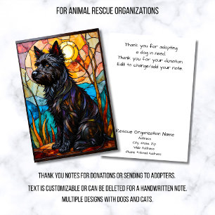 Cartão De Agradecimento Organização de Resgate de Animais em Estilo de Vid