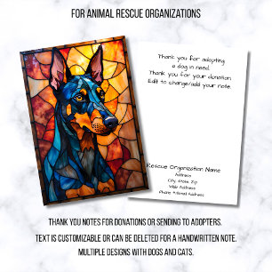 Cartão De Agradecimento Organização de Resgate de Animais em Estilo de Vid