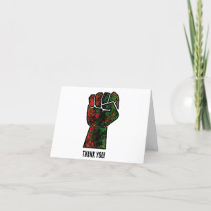 Cartão De Agradecimento orgulho negro punho vermelho verde bandeira pan-af