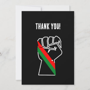 Cartão De Agradecimento orgulho negro punho vermelho verde bandeira pan-af