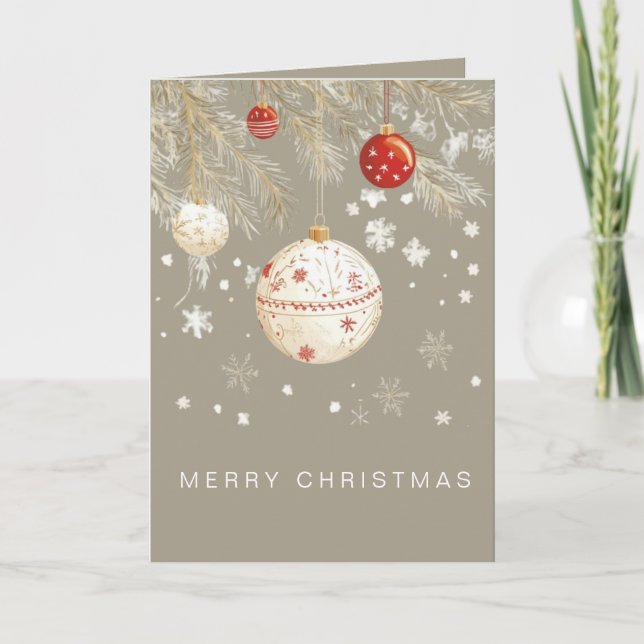 Cartão De Agradecimento Ornamento Moderno Feliz Natal (Frente)