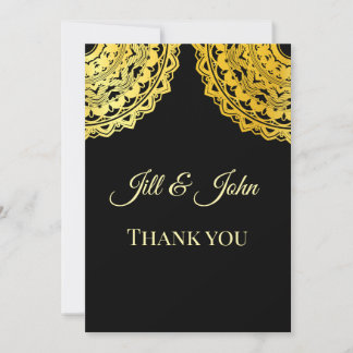 Cartão De Agradecimento Ornate Elegant Flourish Wedding Thank You Card