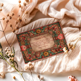 Cartão De Agradecimento Ornate Floral Heart Valentine Party