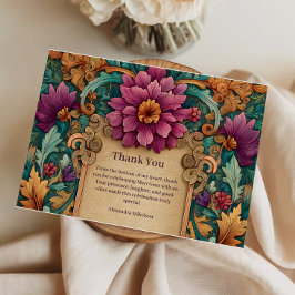 Cartão De Agradecimento Ornate Floral Mardi Gras Masquerade