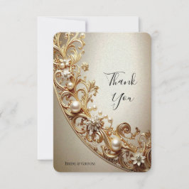 Cartão De Agradecimento Ornate Gold Flourish Thank You Card
