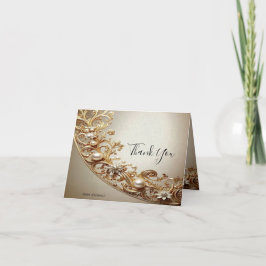 Cartão De Agradecimento Ornate Gold Flourish Thank You Card