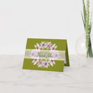 Cartão De Agradecimento Orquídea Branca Moderna e Elegante Lei Floral Agra