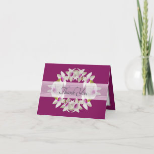 Cartão De Agradecimento Orquídea Branca Moderna e Elegante Lei Floral Agra