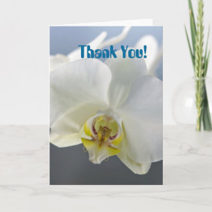 Cartão De Agradecimento Orquídea Branca Personalizada Obrigado Floral