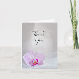 Cartão De Agradecimento Orquídea Rosa e Casamento de Véu Bridal Obrigado