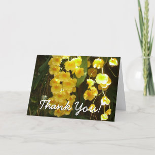 Cartão De Agradecimento Orquídeas Amarelas Penduradas Flores Tropicais