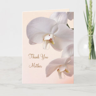 Cartão De Agradecimento Orquídeas Brancas - creme Casamento. Obrigada Mãe