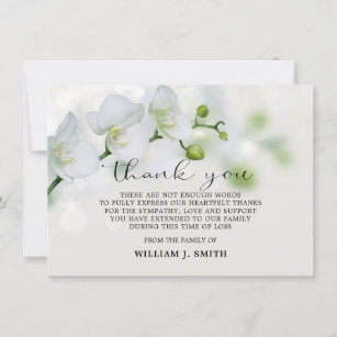 Cartão De Agradecimento Orquídeas Brancas de simpatia, OBRIGADO