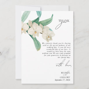 Cartão De Agradecimento Orquídeas Brancas Florais Casamento Aquarela