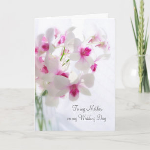 Cartão De Agradecimento Orquídeas brancas Obrigada Mãe pelo meu Casamento