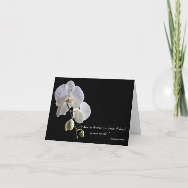Cartão De Agradecimento Orquídeas em preto Obrigado pela sua simpatia (Frente)