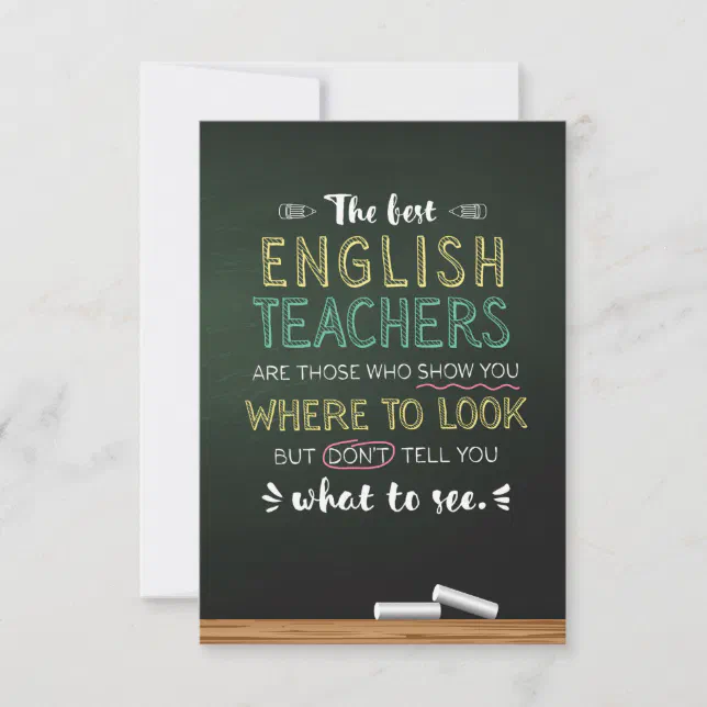 Cartão De Agradecimento Os melhores professores de inglês