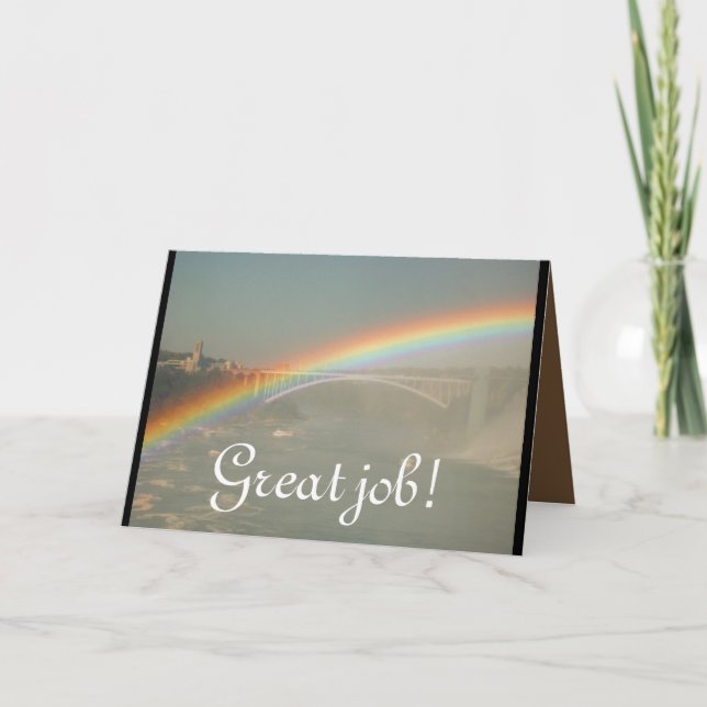 Cartão De Agradecimento Ótimo Trabalho Arco-Íris Personalize Destino Do De (Frente)