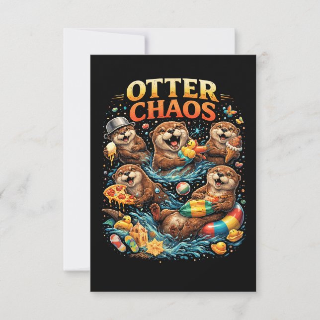 Cartão De Agradecimento Otter Chaos (Frente)