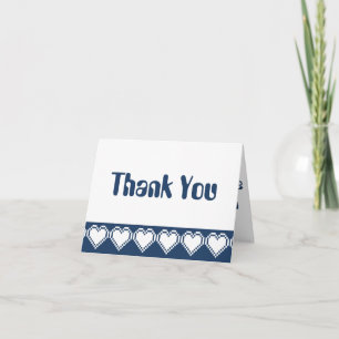 Cartão De Agradecimento Our 8-Bit Hearts in Navy Thank You Card