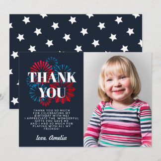 Cartão De Agradecimento Our Little Firecracker  4TH of July Birthday
