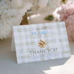 Cartão De Agradecimento Our Little Peanut Boy Blue Gingham Baby Shower<br><div class="desc">Celebrate your baby boy with this adorable Little Peanut Baby Shower Thank You Card featuring a soft blue gingham background and a sweet neutral design. This charming design blends a classic pattern with a modern baby shower theme, creating a perfect balance of playful and elegant. The phrase “Our Little Peanut...</div>