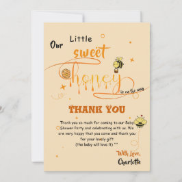 Cartão De Agradecimento Our Little Sweet Honey Is On The Way Baby Shower