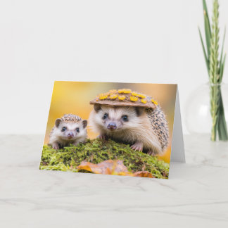 Cartão De Agradecimento ouriço Amoroso Animal Selvagem na Natureza