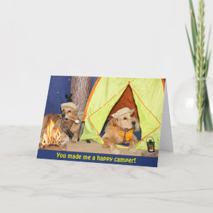 Cartão De Agradecimento Ouro Retriever Happy Camper Obrigado