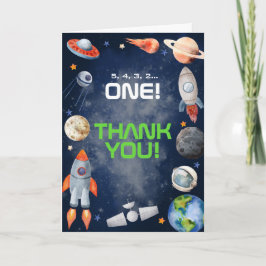 Cartão De Agradecimento Outer Space First Birthday
