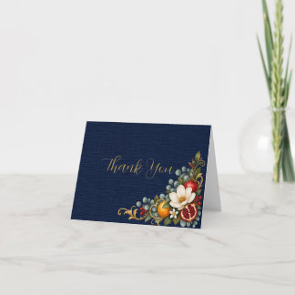 Cartão De Agradecimento Outono Chinoiserie, Romã & Magnólia