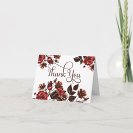 Cartão De Agradecimento Outono e outono Floral Obrigado