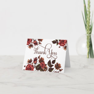 Cartão De Agradecimento Outono e outono Floral Obrigado
