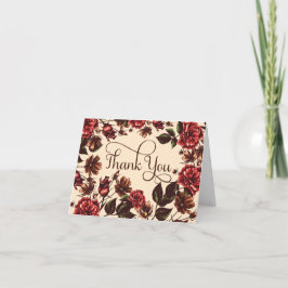 Cartão De Agradecimento Outono e outono Floral Obrigado