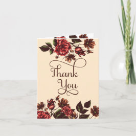 Cartão De Agradecimento Outono e outono Floral Obrigado