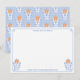 Cartão De Agradecimento Outono Jantar de Noivado com Jarra de Gengibre Mon