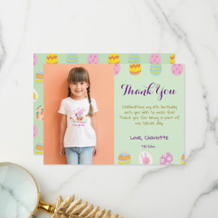 Cartão De Agradecimento Ovos Verdes Pastel Fofo Aniversário Infantil Foto