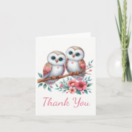 Cartão De Agradecimento Owl Woodland Boho Rustic Country Thank You Wedding