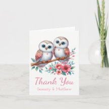 Owl Woodland Boho Rustic Country Thank You Wedding