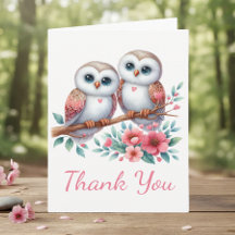 Owl Woodland Boho Rustic Country Thank You Wedding