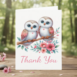 Cartão De Agradecimento Owl Woodland Boho Rustic Country Thank You Wedding