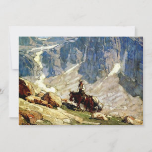 Cartão De Agradecimento "Packin' In" Western Art de Edgar Payne