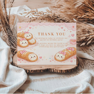 Cartão De Agradecimento Padaria Doce Cannoli Arco de 1º Aniversário
