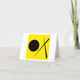Cartão De Agradecimento Padrão de Abstrato de Arte Minimalista Amarelo Neg