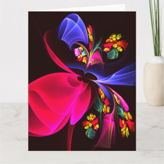 Cartão De Agradecimento Padrão de Abstrato Floral Moderno Colorido #06