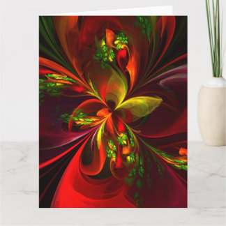 Cartão De Agradecimento Padrão de Abstrato Floral Verde Moderno #05