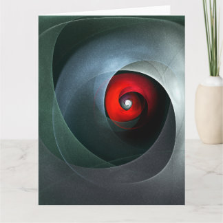 Cartão De Agradecimento Padrão de Arte Moderna Abstrato de Roteiro Vermelh